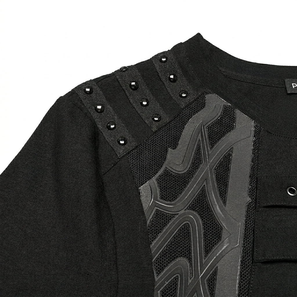 The Aegis-Grid Chest-Buckle Tee