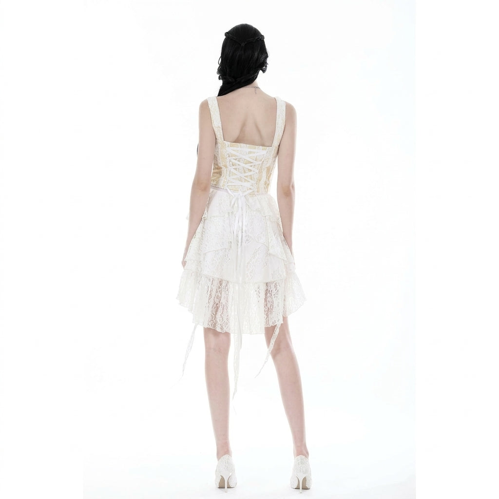 The Alabaster Cascade Lace Skirt