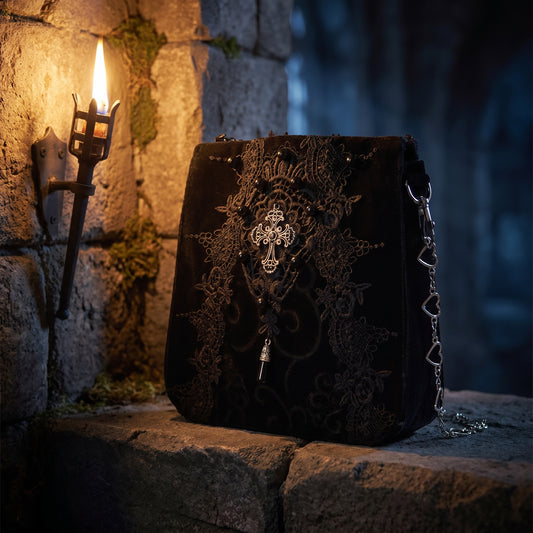 The Reliquary Heart-Link Satchel - Shadow-Stone
