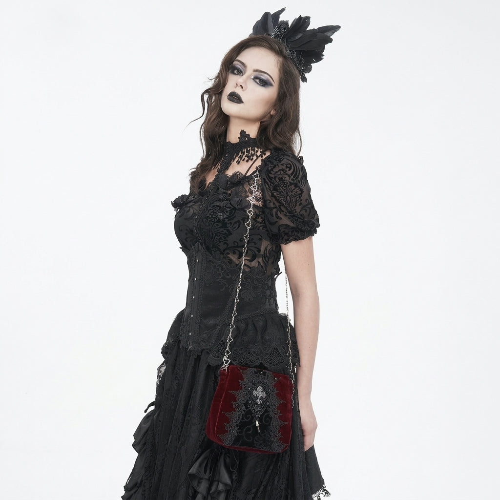 The Reliquary Heart-Link Satchel - Sanguine-Wine