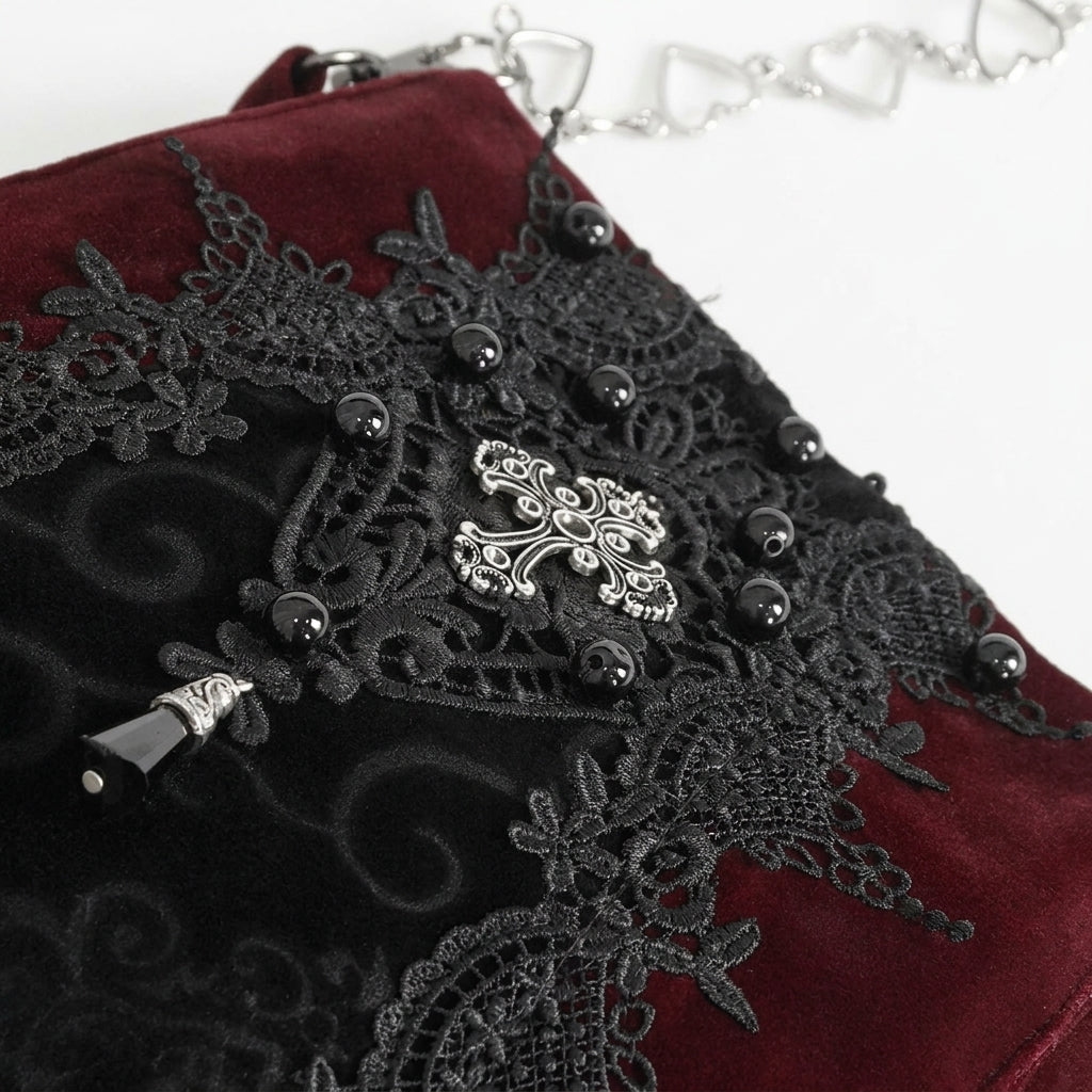 The Reliquary Heart-Link Satchel - Sanguine-Wine