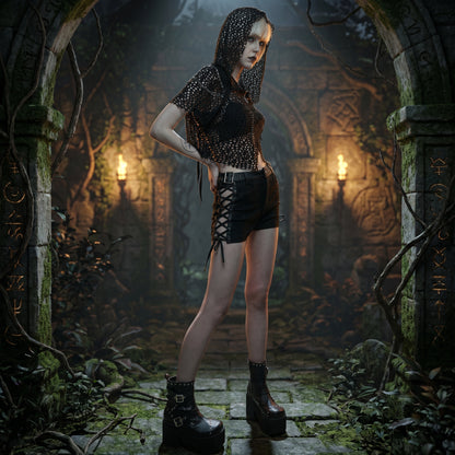 The Void-Bleed Strappy Shorts