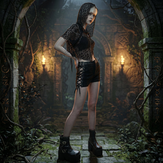 The Void-Bleed Strappy Shorts