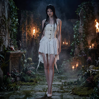 The Alabaster Cascade Lace Skirt