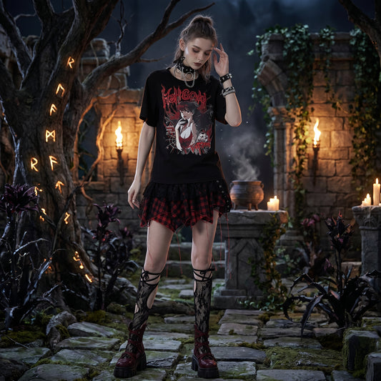 The Crimson Anarchy Plaid Skirt