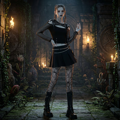 The Sector-Pouch Kilted Mini Skirt