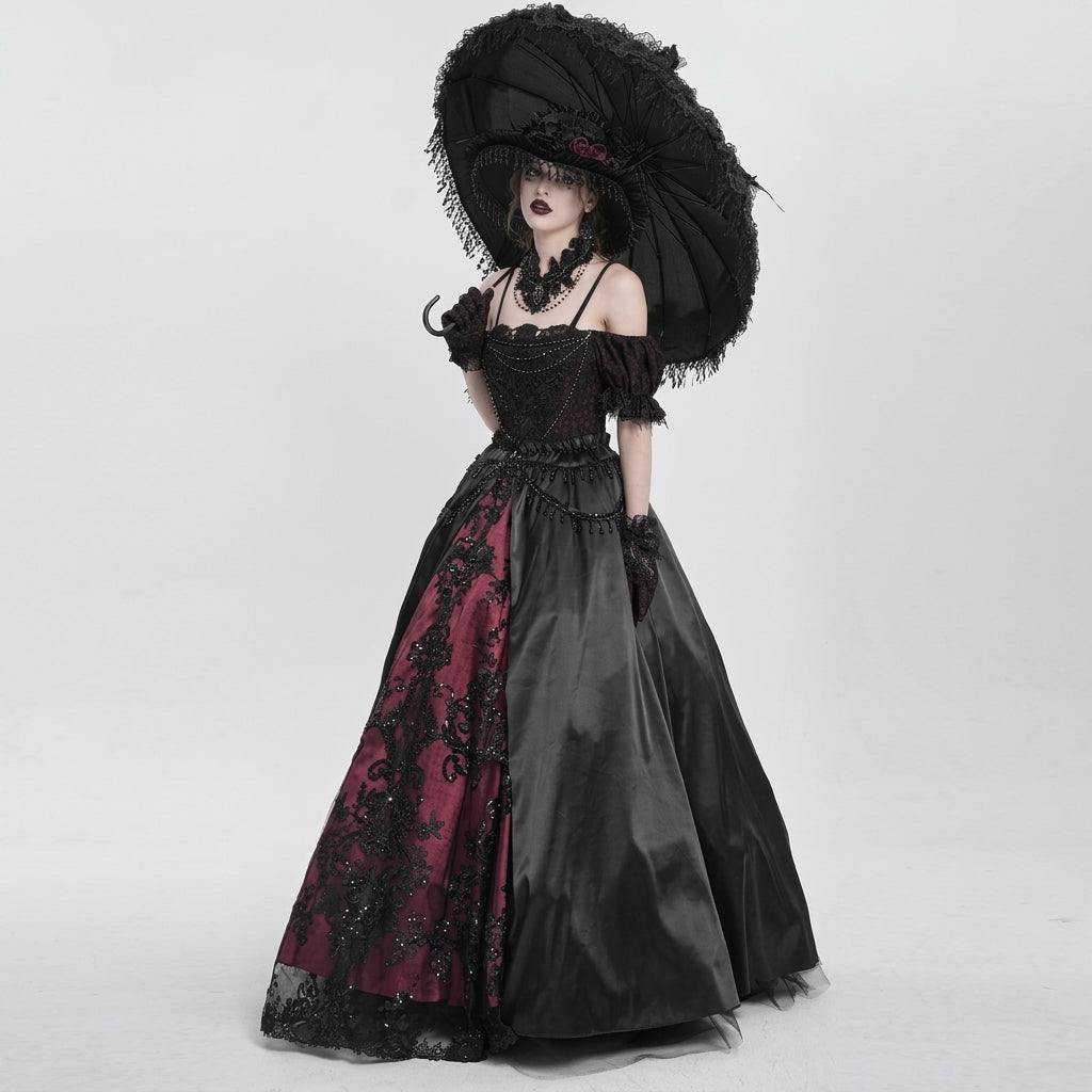 Vestido Soberano das Cinzas - Domínio Carmesim