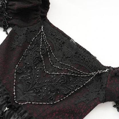 Vestido Soberano das Cinzas - Domínio Carmesim