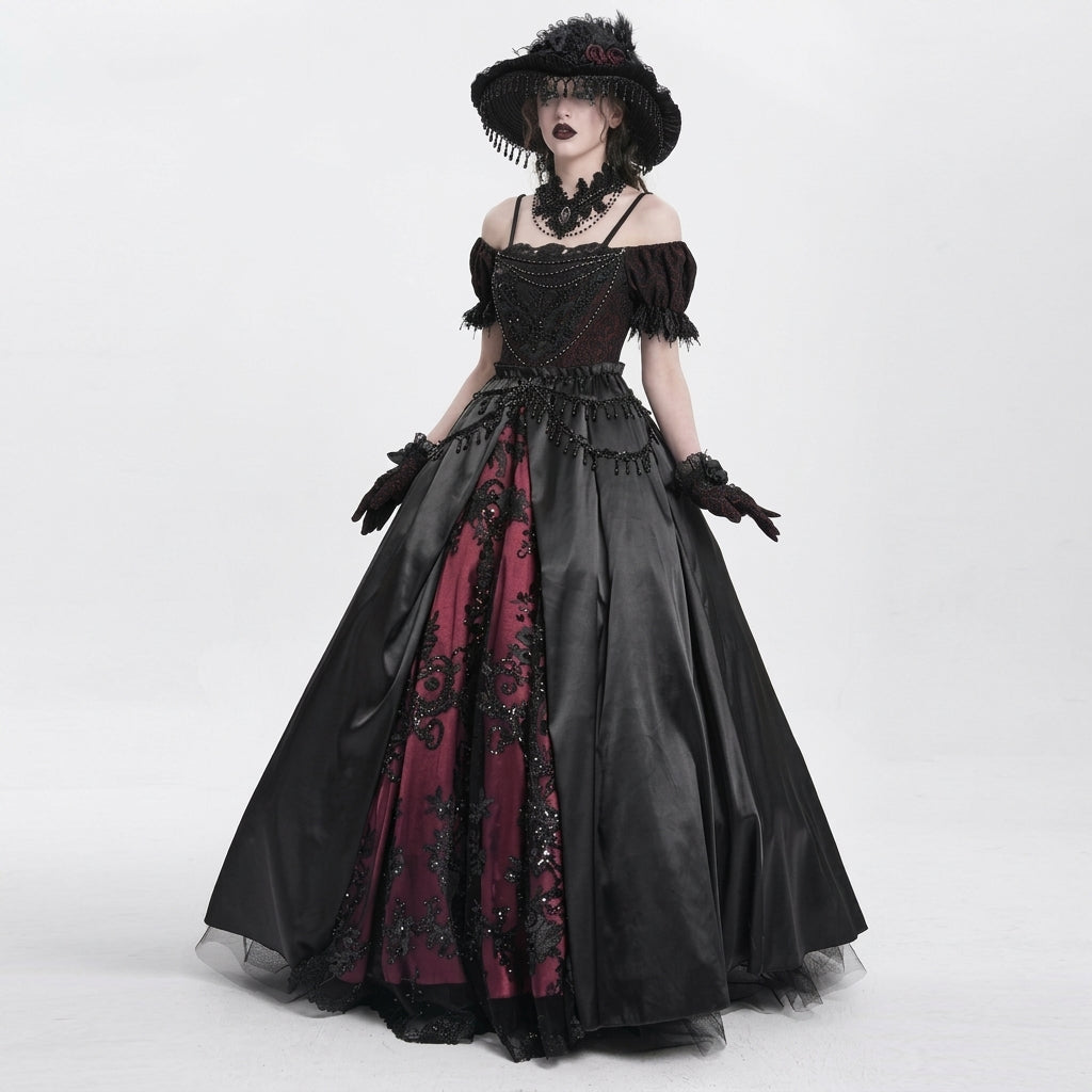 Vestido Soberano das Cinzas - Domínio Carmesim