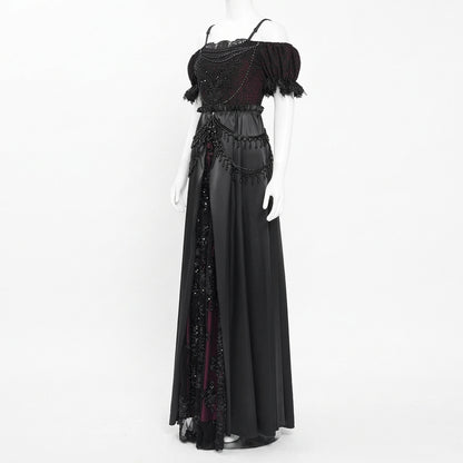 Vestido Soberano das Cinzas - Domínio Carmesim