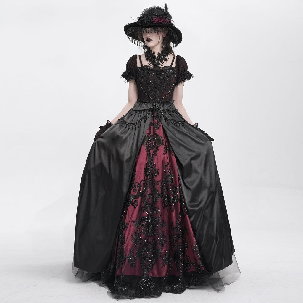 Vestido Soberano das Cinzas - Domínio Carmesim