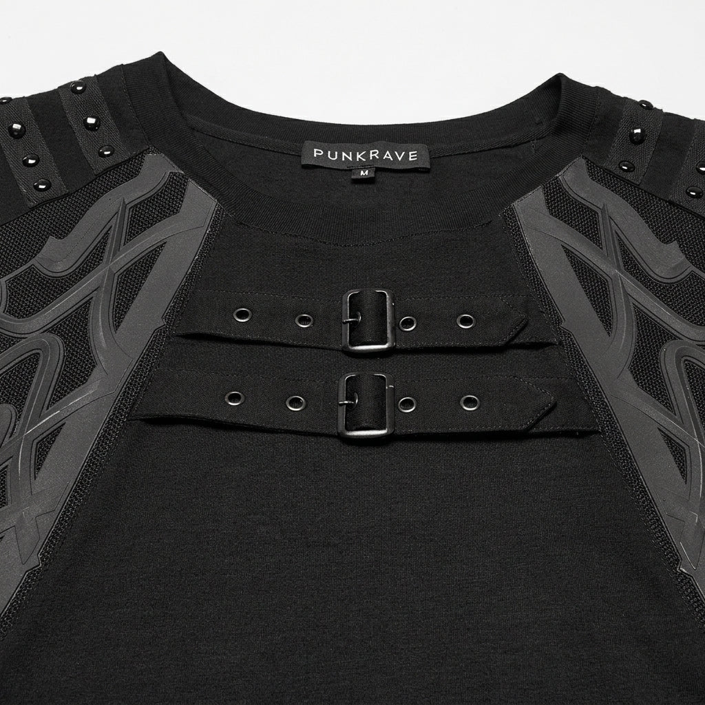 The Aegis-Grid Chest-Buckle Tee