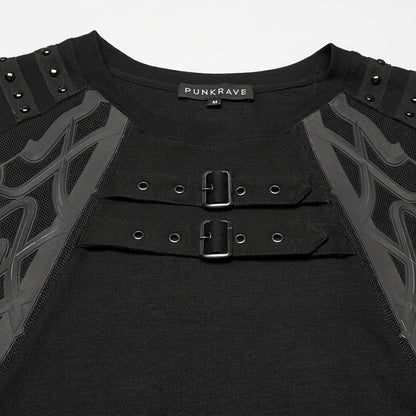 The Aegis-Grid Chest-Buckle Tee