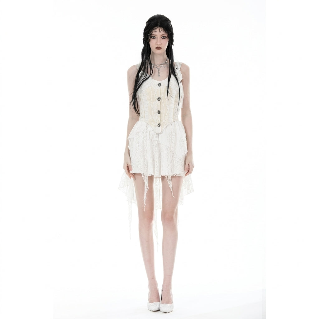 The Alabaster Cascade Lace Skirt