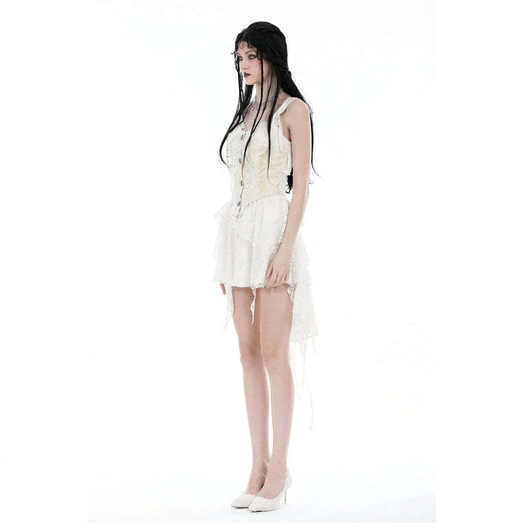 The Alabaster Cascade Lace Skirt