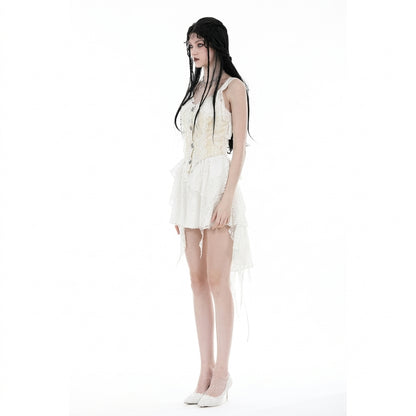 The Alabaster Cascade Lace Skirt