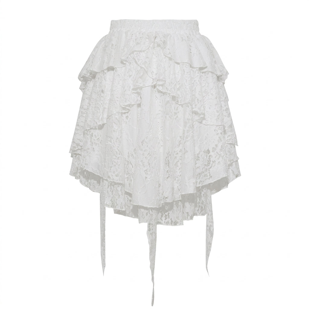 The Alabaster Cascade Lace Skirt