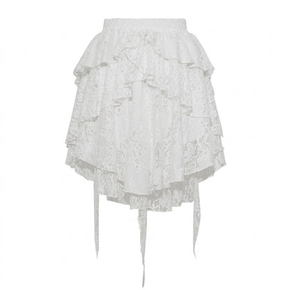 The Alabaster Cascade Lace Skirt
