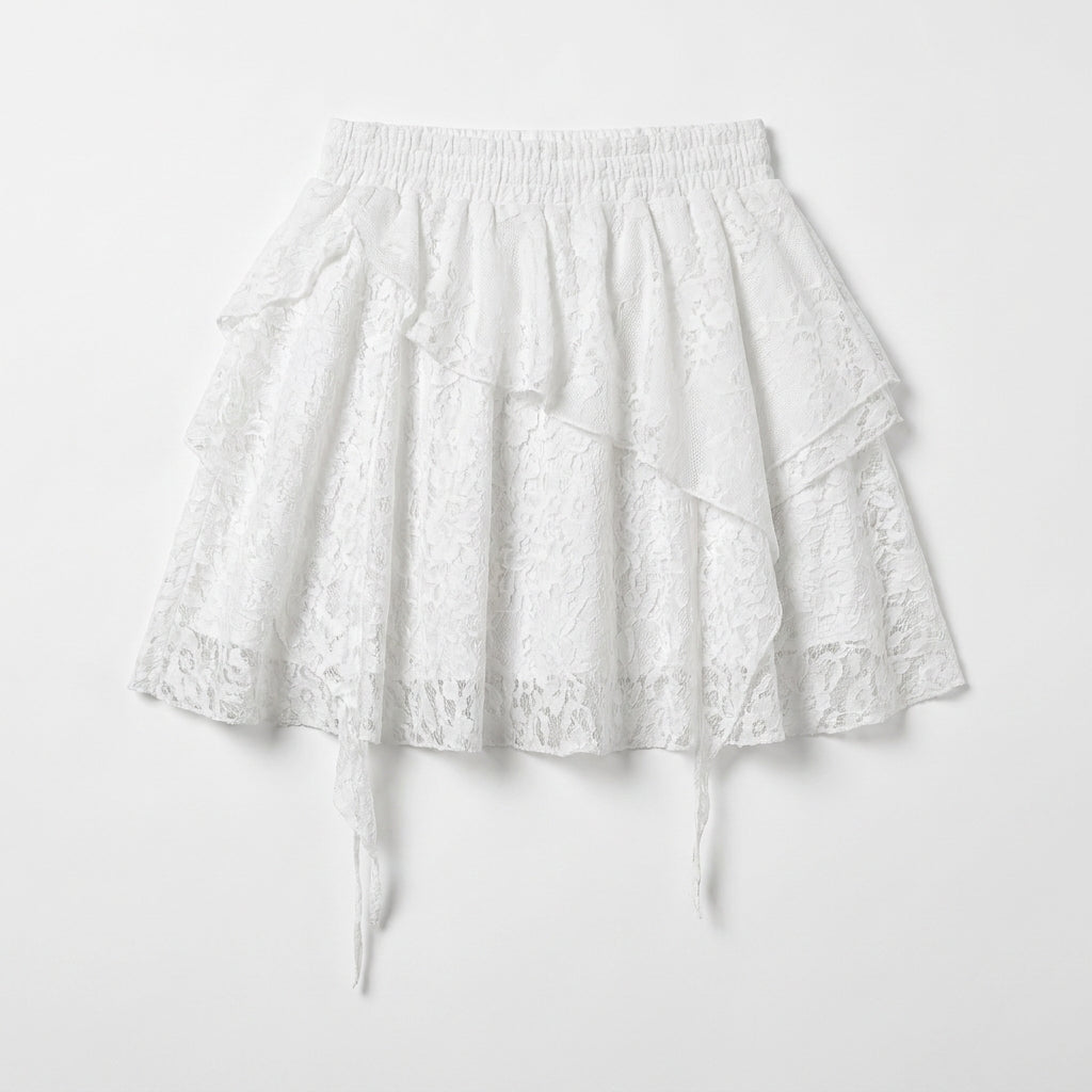 The Alabaster Cascade Lace Skirt