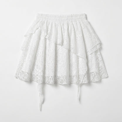 The Alabaster Cascade Lace Skirt