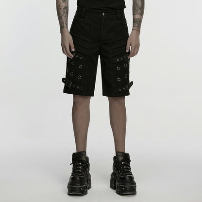 The Obsidian Pleat-Grate Cargo Shorts