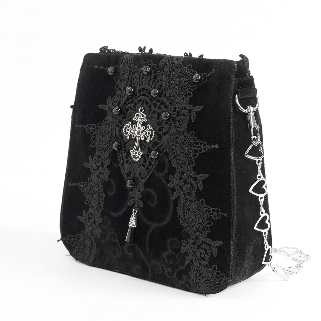 The Reliquary Heart-Link Satchel - Shadow-Stone