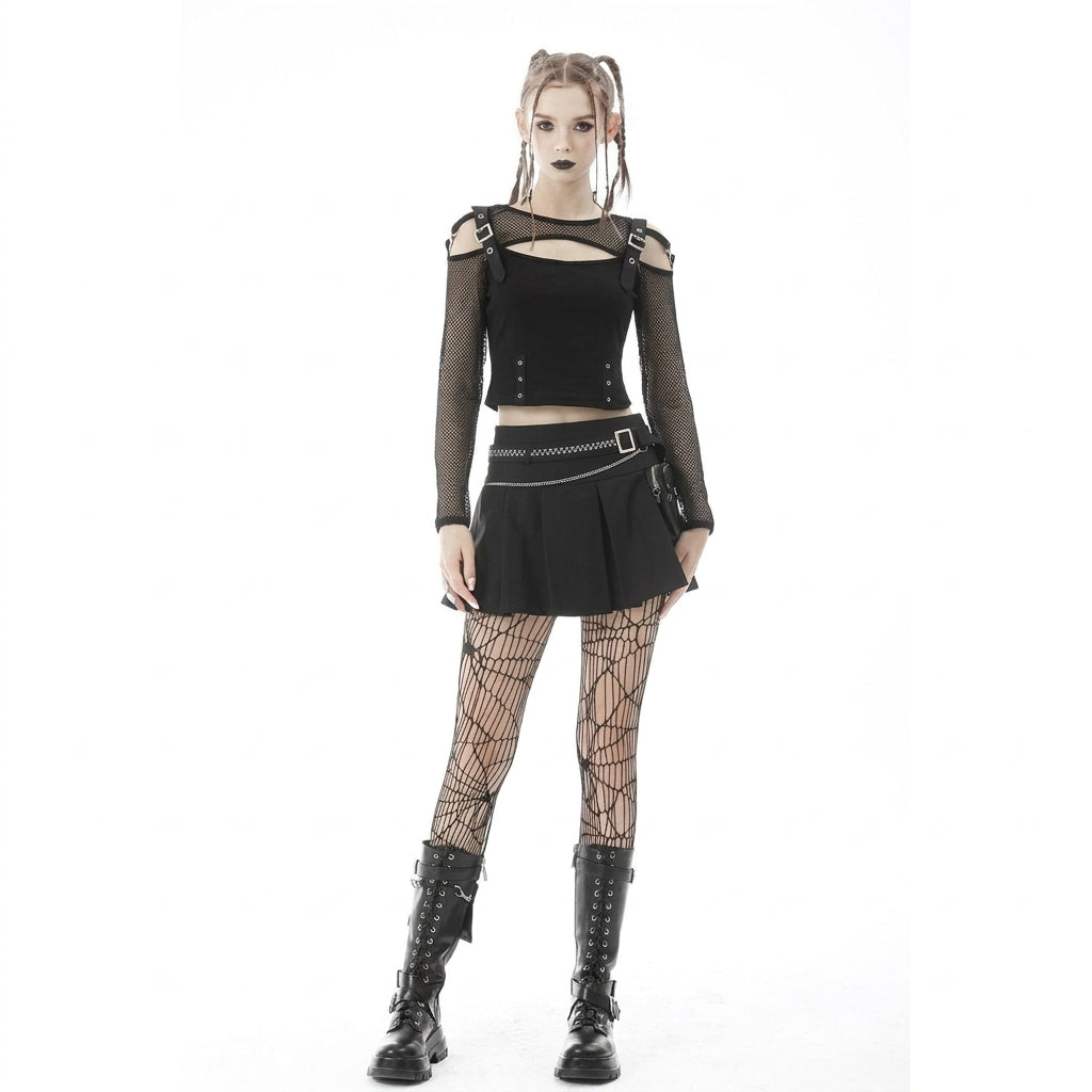 The Sector-Pouch Kilted Mini Skirt