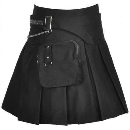 The Sector-Pouch Kilted Mini Skirt