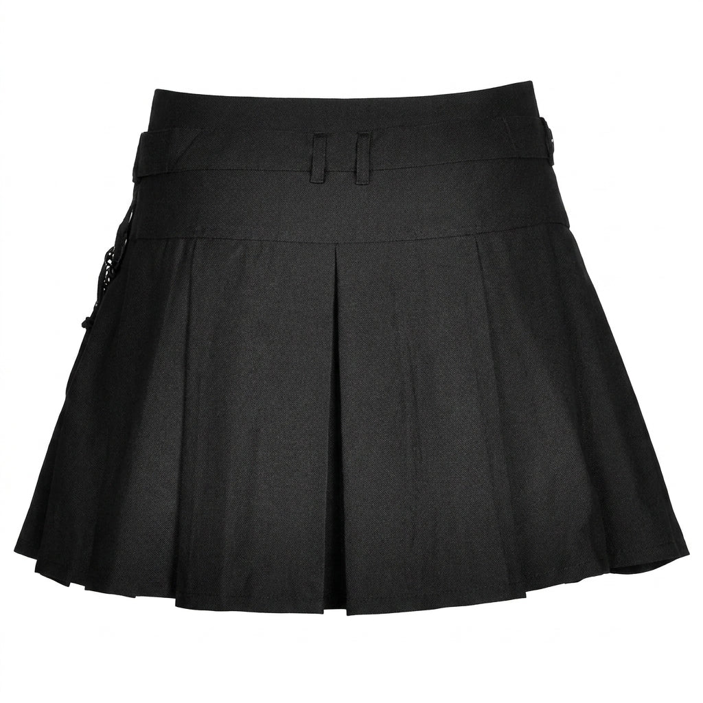The Sector-Pouch Kilted Mini Skirt