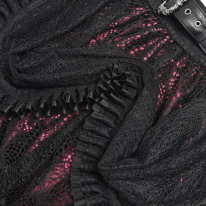 The Vesper-Gorge Tiered Skirt - Obsidian Crimson