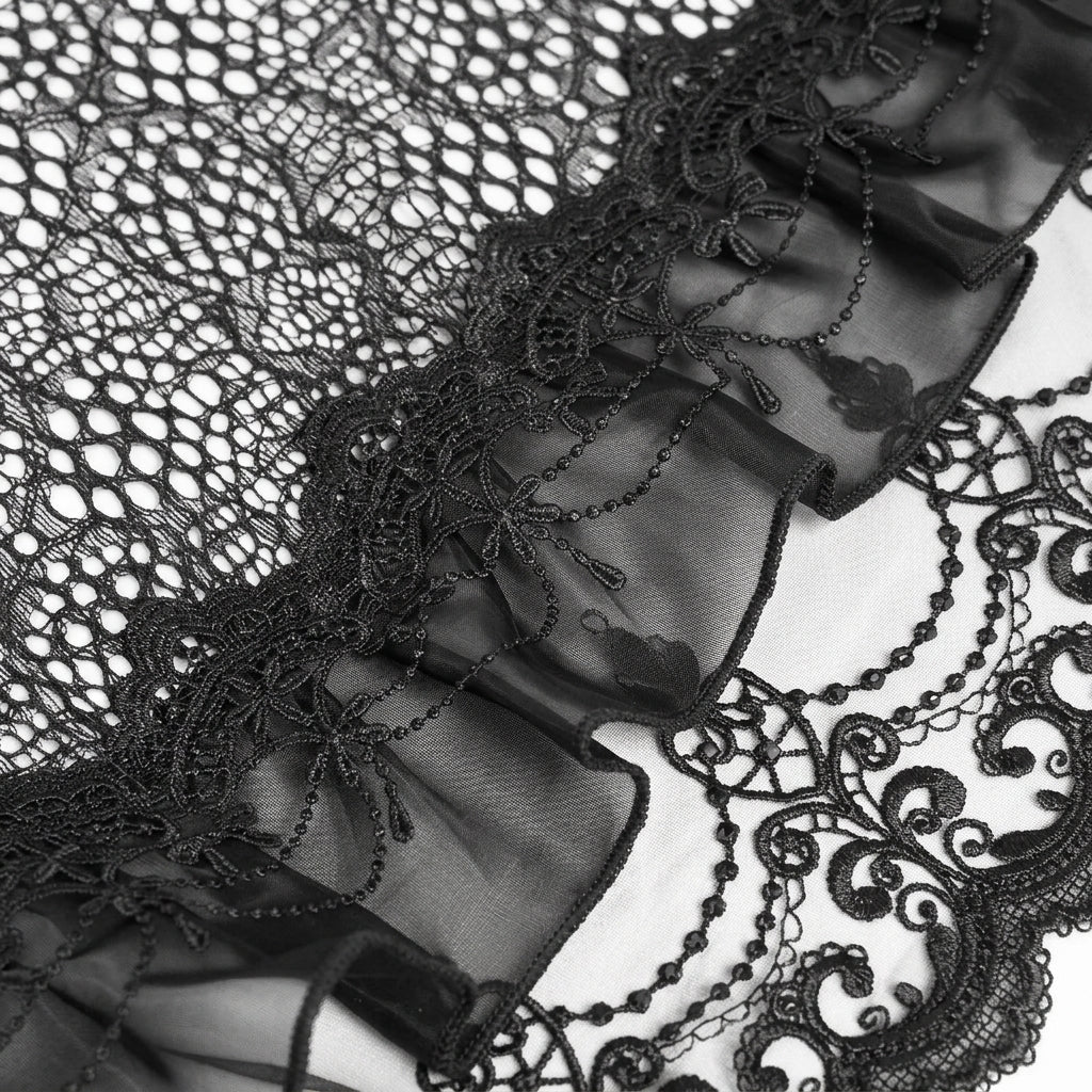 The Vesper-Gorge Tiered Skirt - Obsidian Crimson